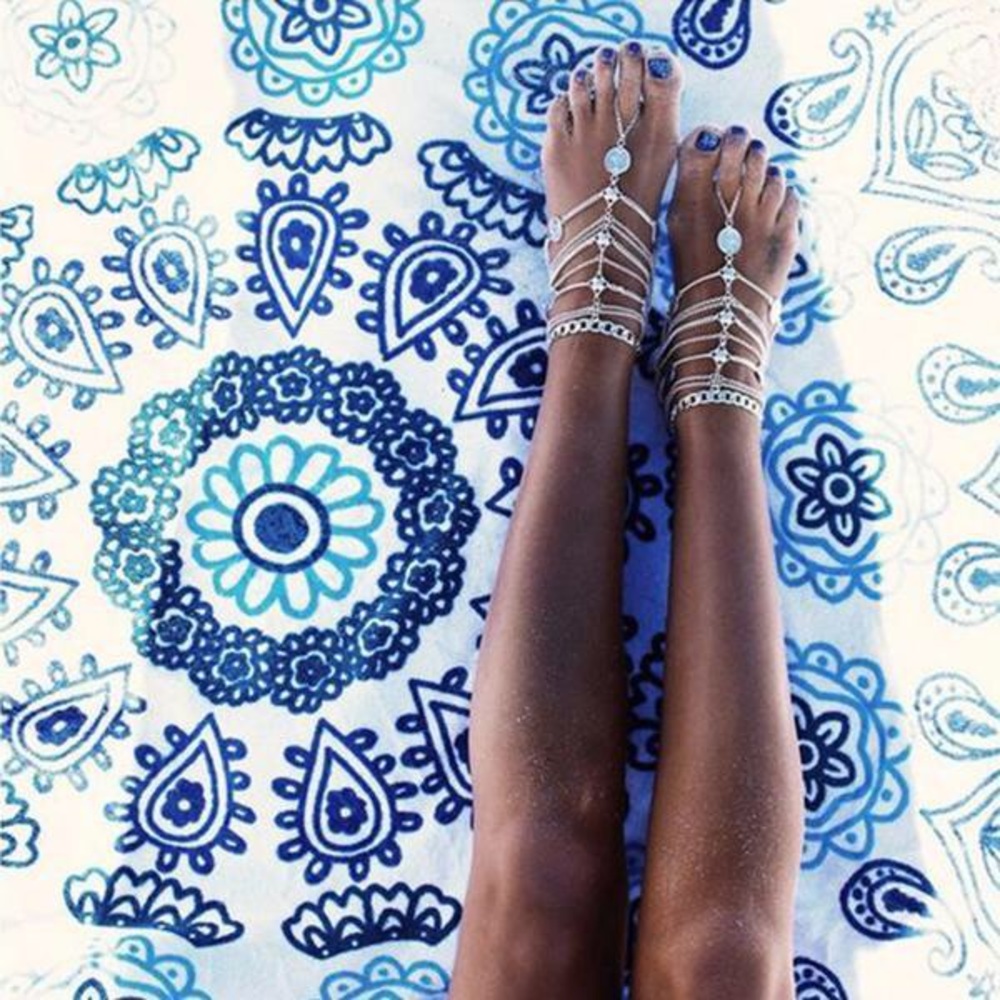 VINTAGE BOHEMIAN ANKLE CHAIN - Picture 3 of 3